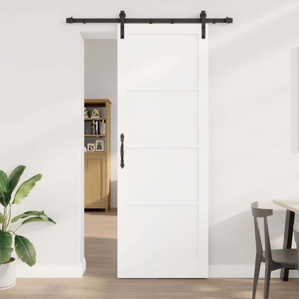 Liukuovi valkoinen 83 x 232 cm Täysi mänty