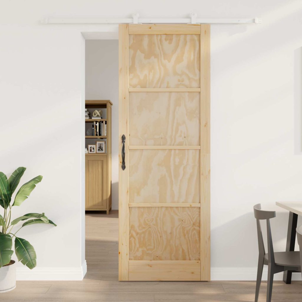 Liukuovi Luonnollinen ja valkoinen 83 x 232 cm Täysi mänty