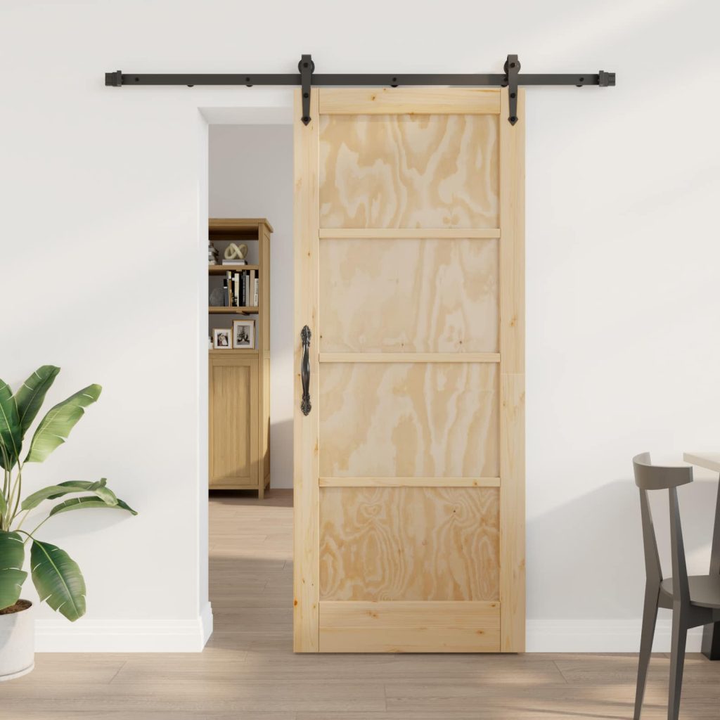 Liukuovi ORKDAL Luonnollinen ja musta 83 x 202 cm Täysi mänty