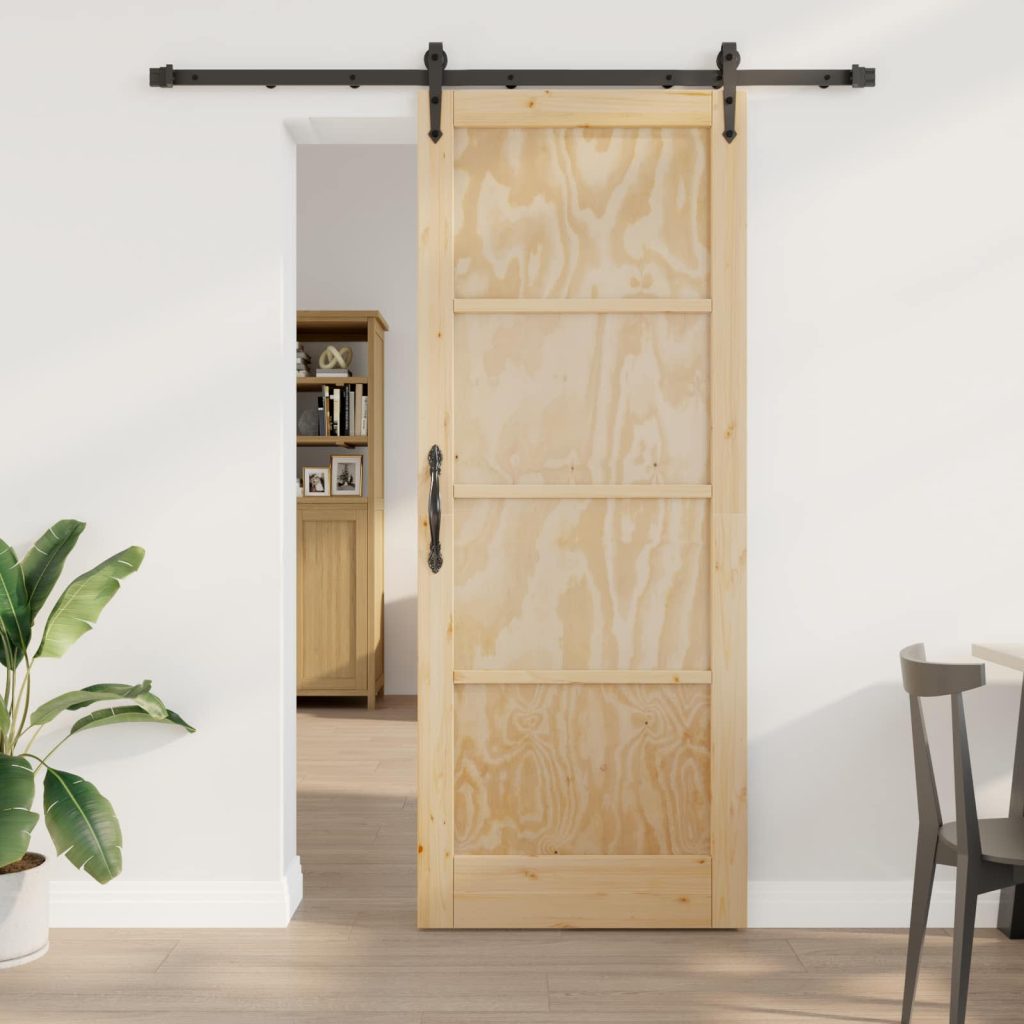 Liukuovi ORKDAL Luonnollinen ja musta 83 x 211 cm Täysi mänty