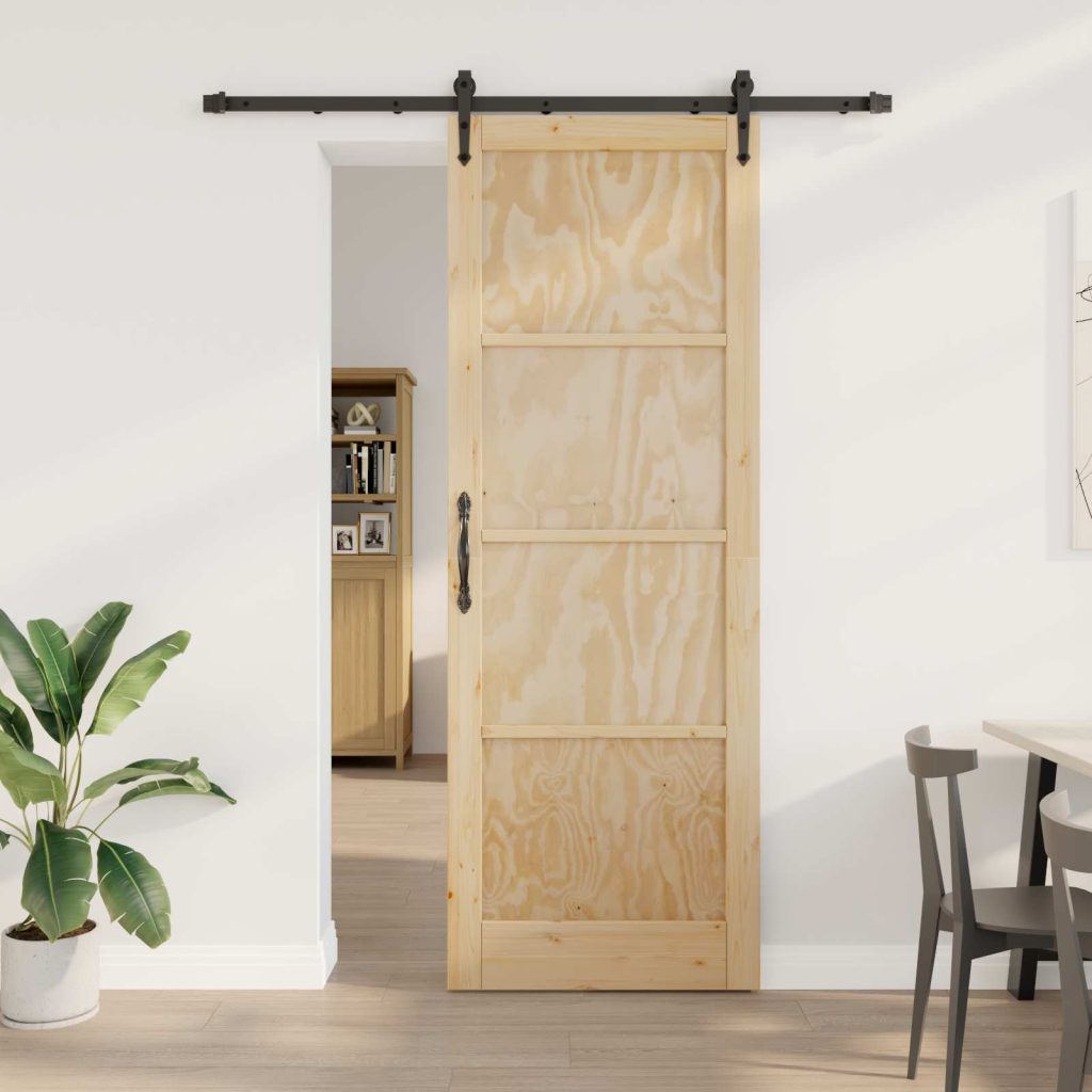 Liukuovi ORKDAL Luonnollinen ja musta 83 x 232 cm Täysi mänty