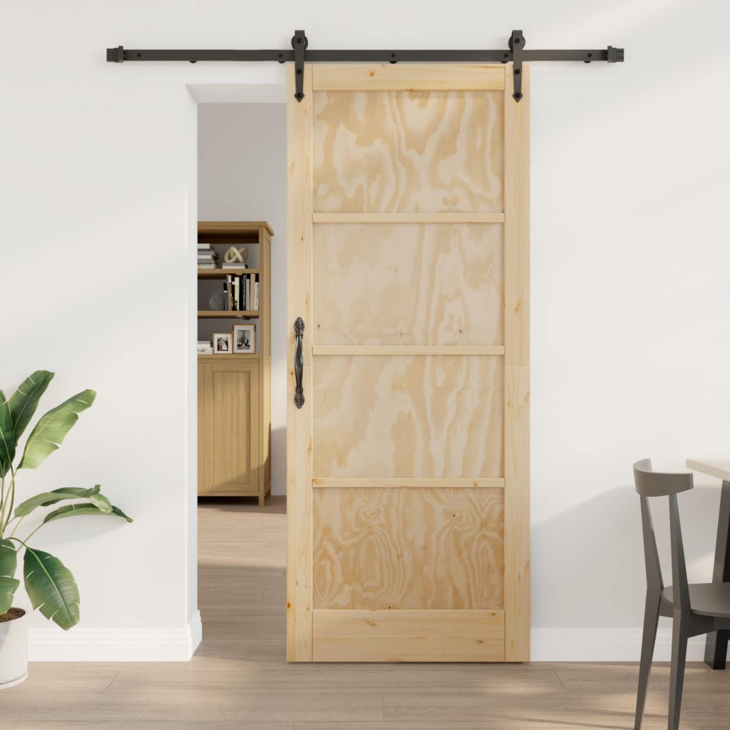 Liukuovi ORKDAL Luonnollinen ja musta 86 x 211 cm Täysi mänty