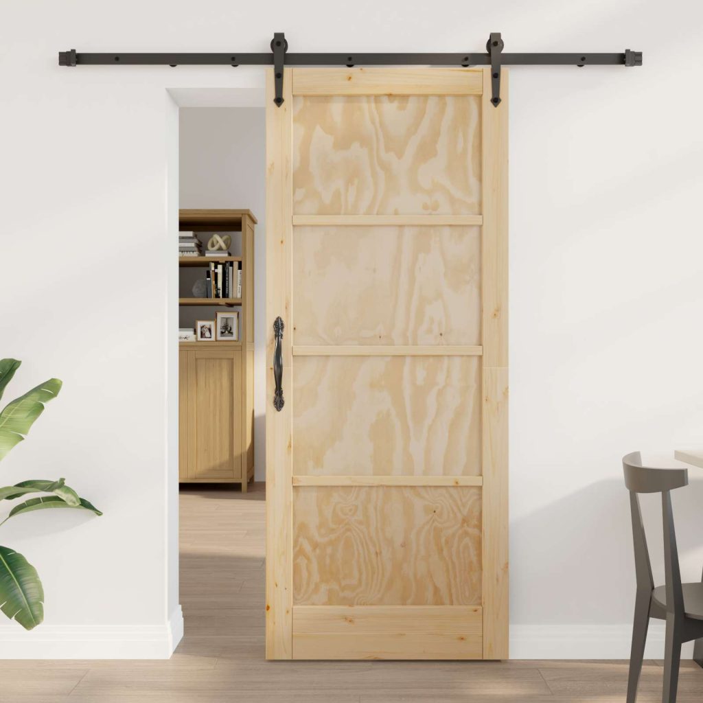 Liukuovi ORKDAL Luonnollinen ja musta 83 x 202 cm Täysi mänty