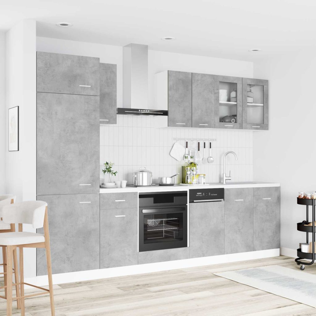 Keittiö Yksikkö Lyon 8 pcs Betoninharmaa Tekninen puu