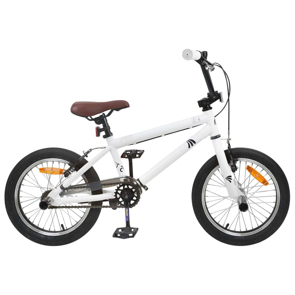 BMX Pyörä 18 Tuumaa suositeltu ikä 7-10 vuotta valkoinen
