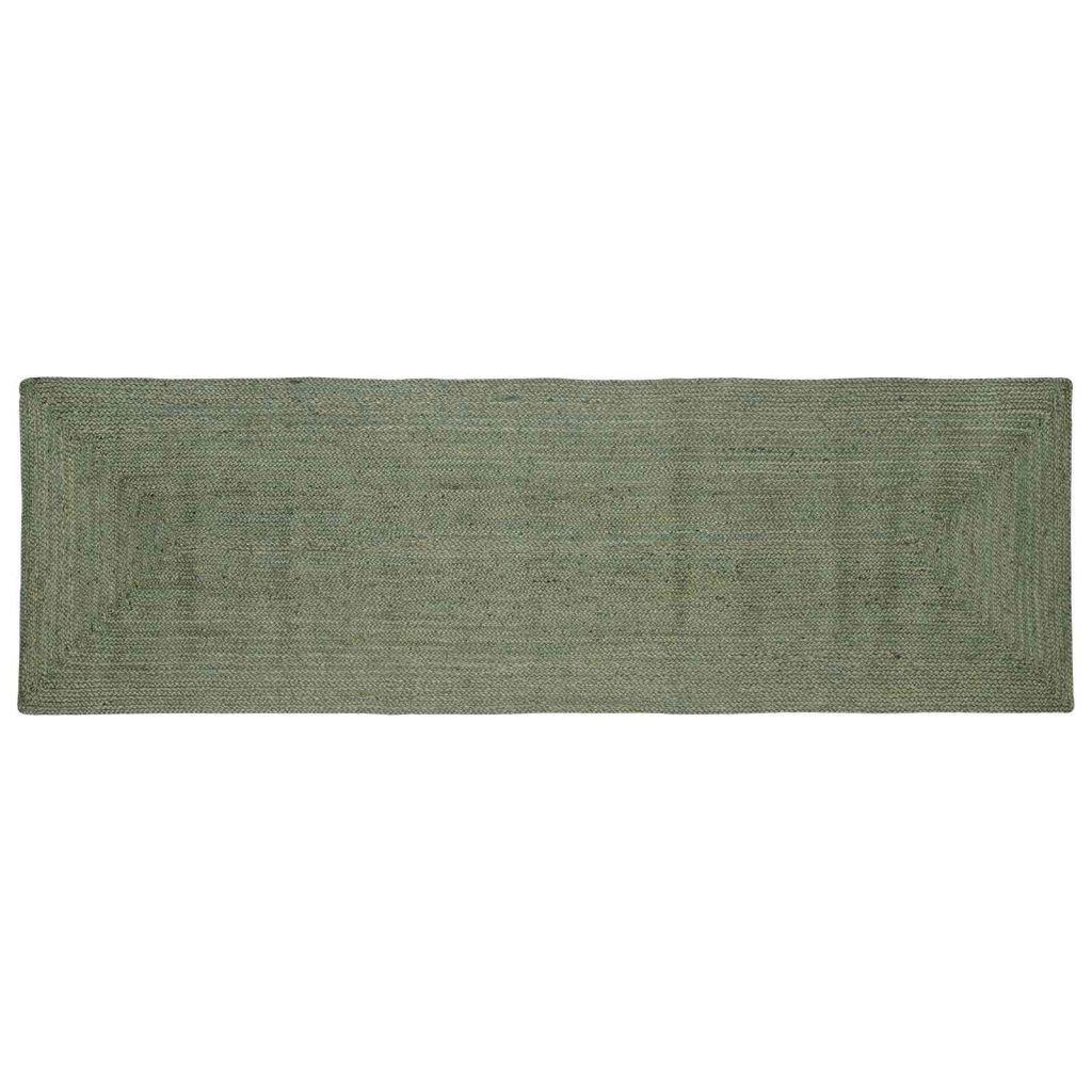 Alue matot Suorakaide Oliivinvihreä 80 x 250 cm Juutti