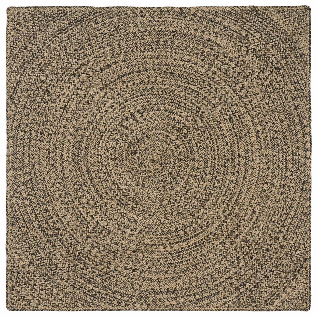 Alue matot Luonnollinen ja musta 160 x 160 cm Juutti