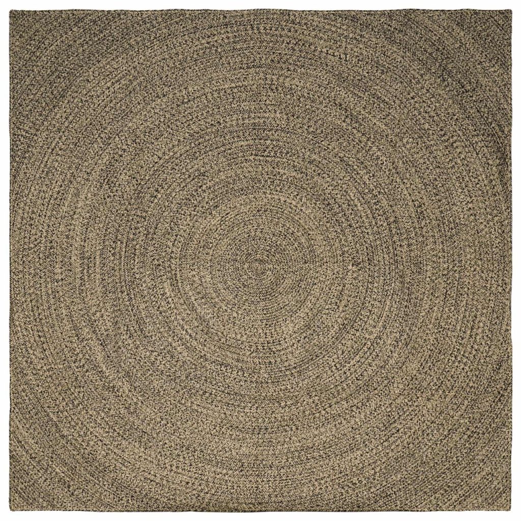 Alue matot Luonnollinen ja musta 200 x 200 cm Juutti