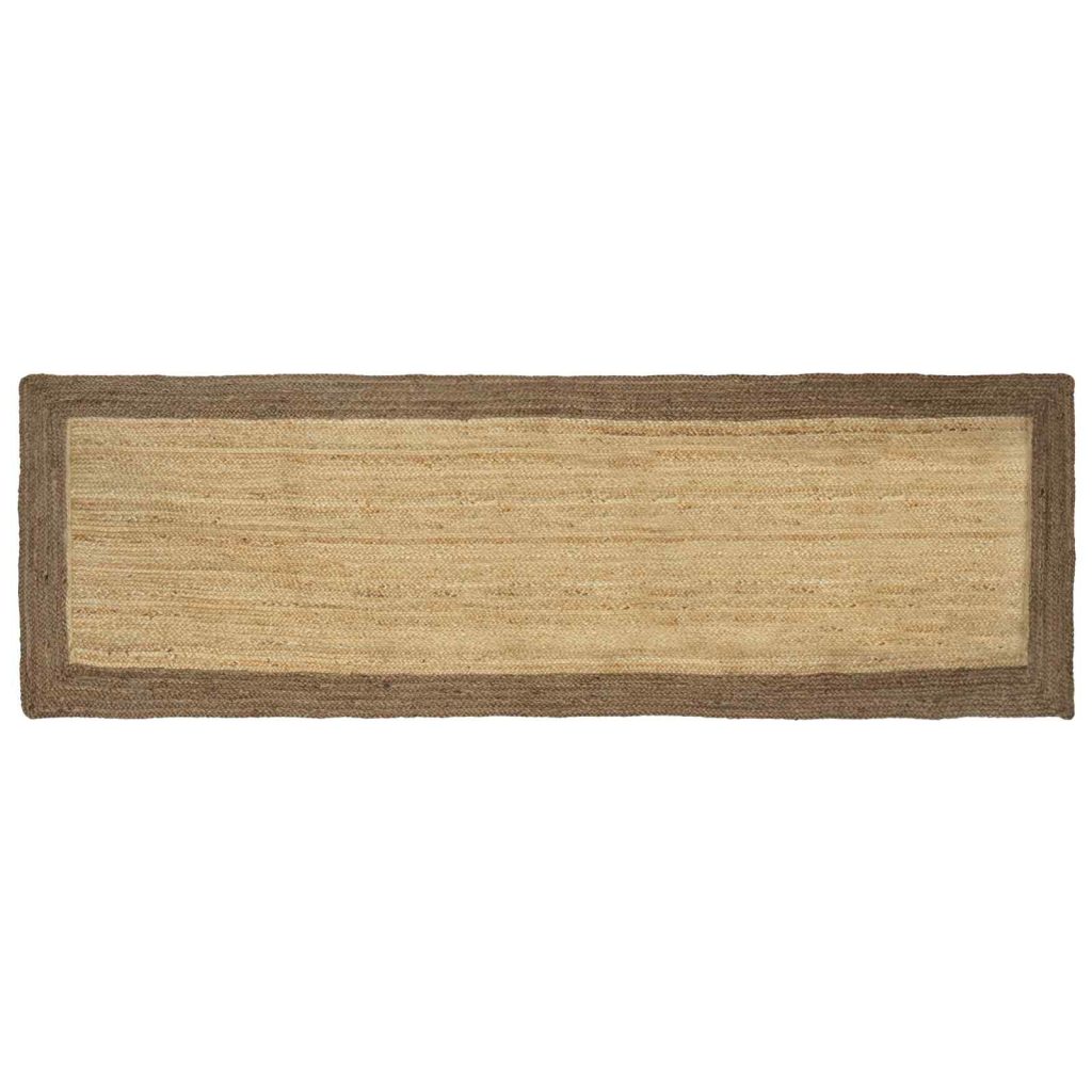 Alue matot Suorakaide Luonnollinen ja harmaa 80 x 250 cm Juutti
