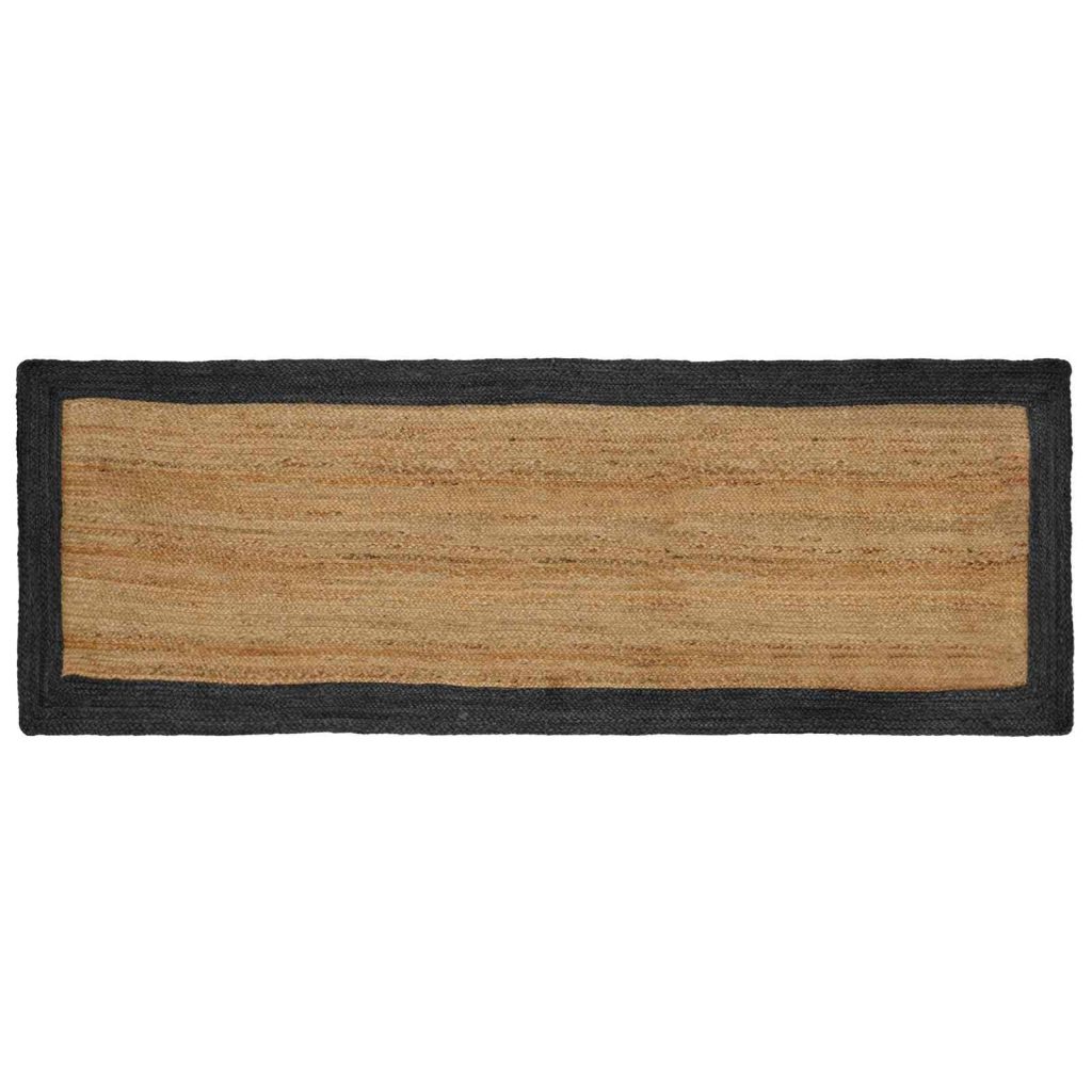 Alue matot Luonnollinen ja tummanharmaa 80 x 300 cm Juutti