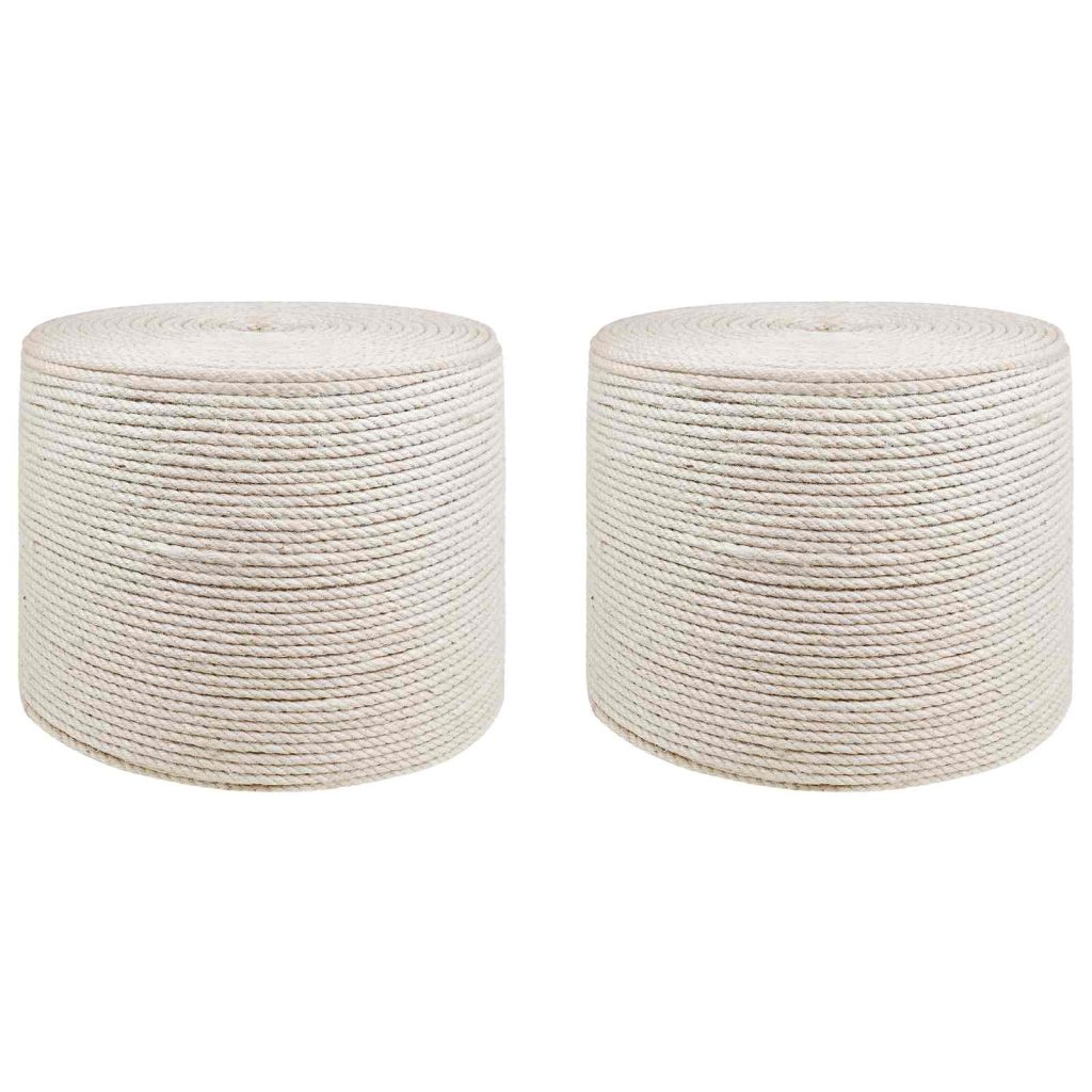 Juutti Köysi 2 pcs 2 valkoinen 100% Tossa juutti
