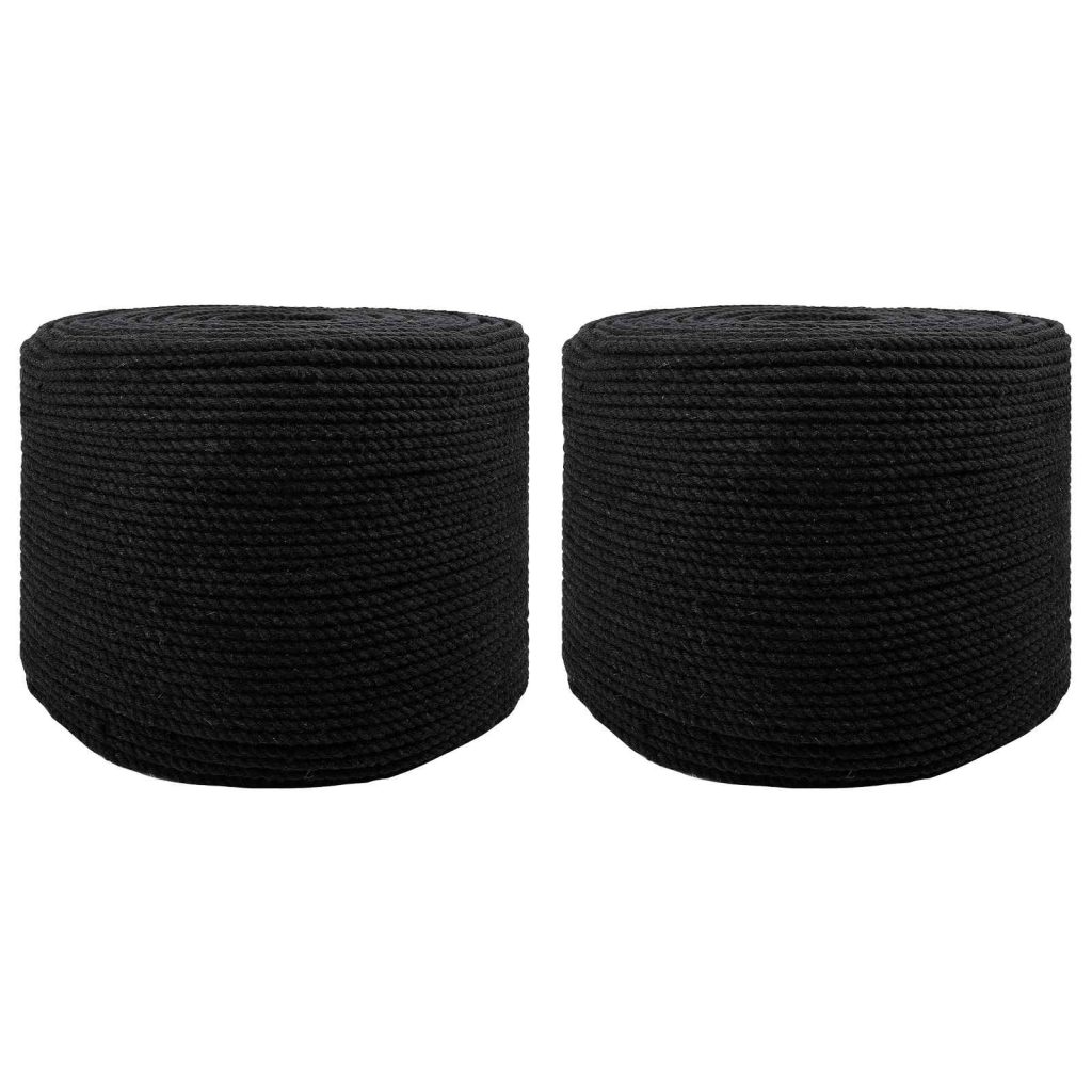 Köysi 2 pcs Musta Puuvilla