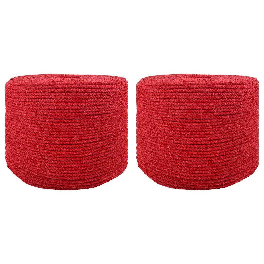 Köysi 2 pcs Punainen Puuvilla