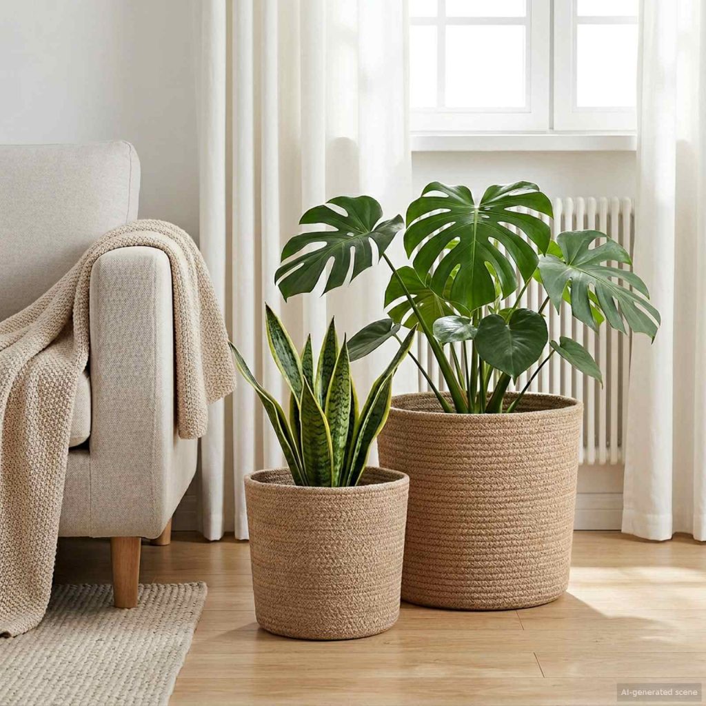 Kasviruukku Setti 2 pcs Luonnollinen Ø 28 x 28 cm