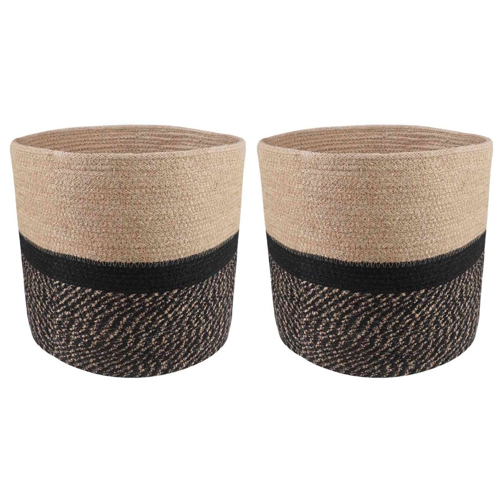 Kasviruukku Setti 2 pcs Luonnollinen ja musta Ø 28 x 28 cm