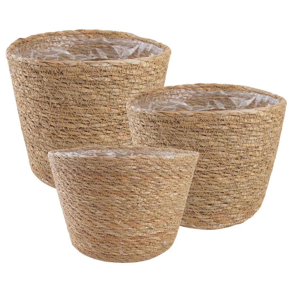 Meriheinäkasvit 3 pcs Luonnollinen Ø26 x 19 cm 100% Meriheinä