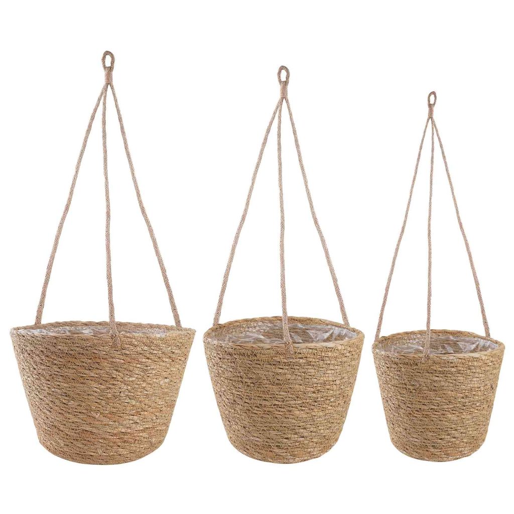 Meriheinäkasvit 3 pcs Luonnollinen Ø26 x 19 cm 100% Meriheinä
