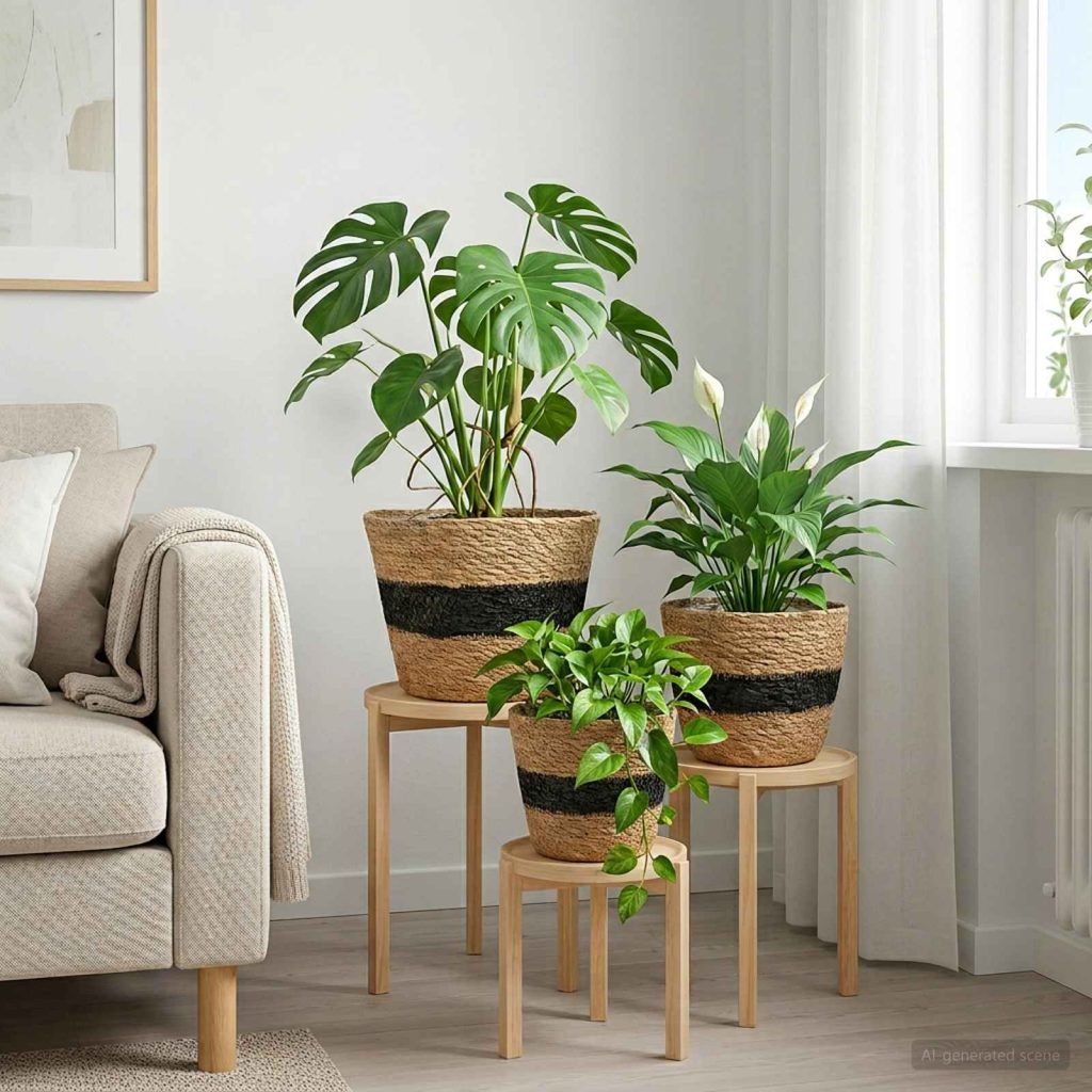 Meriheinäkasvit 3 pcs Luonnollinen ja musta Ø26 x 19 cm