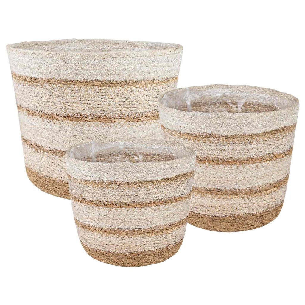 Meriheinäkasvit 3 pcs Luonnollinen, Valkoinen ja Beige