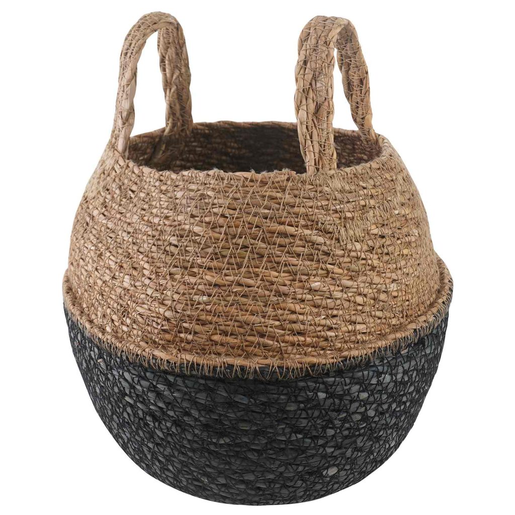 Kasviruukku kahvoilla Musta Ø 22 x 20 cm 100% Meriheinä