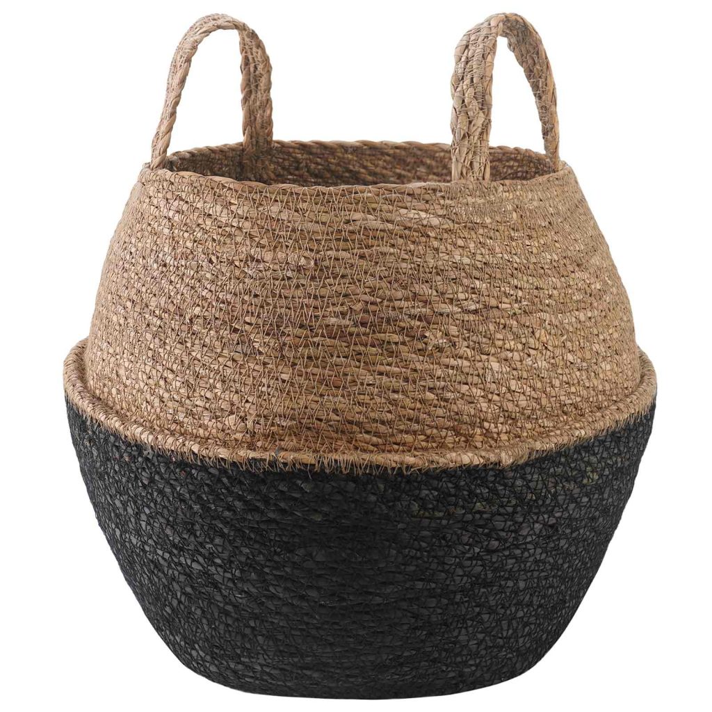 Kasviruukku kahvoilla Musta Ø 32 x 32 cm 100% Meriheinä
