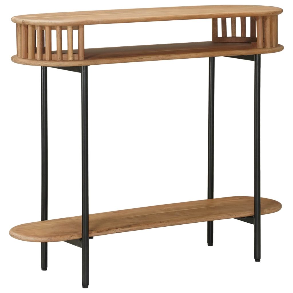 Käsintehty pöytä Teak ruskea 90 x 30 x 75 cm Tiheä akasiapuu