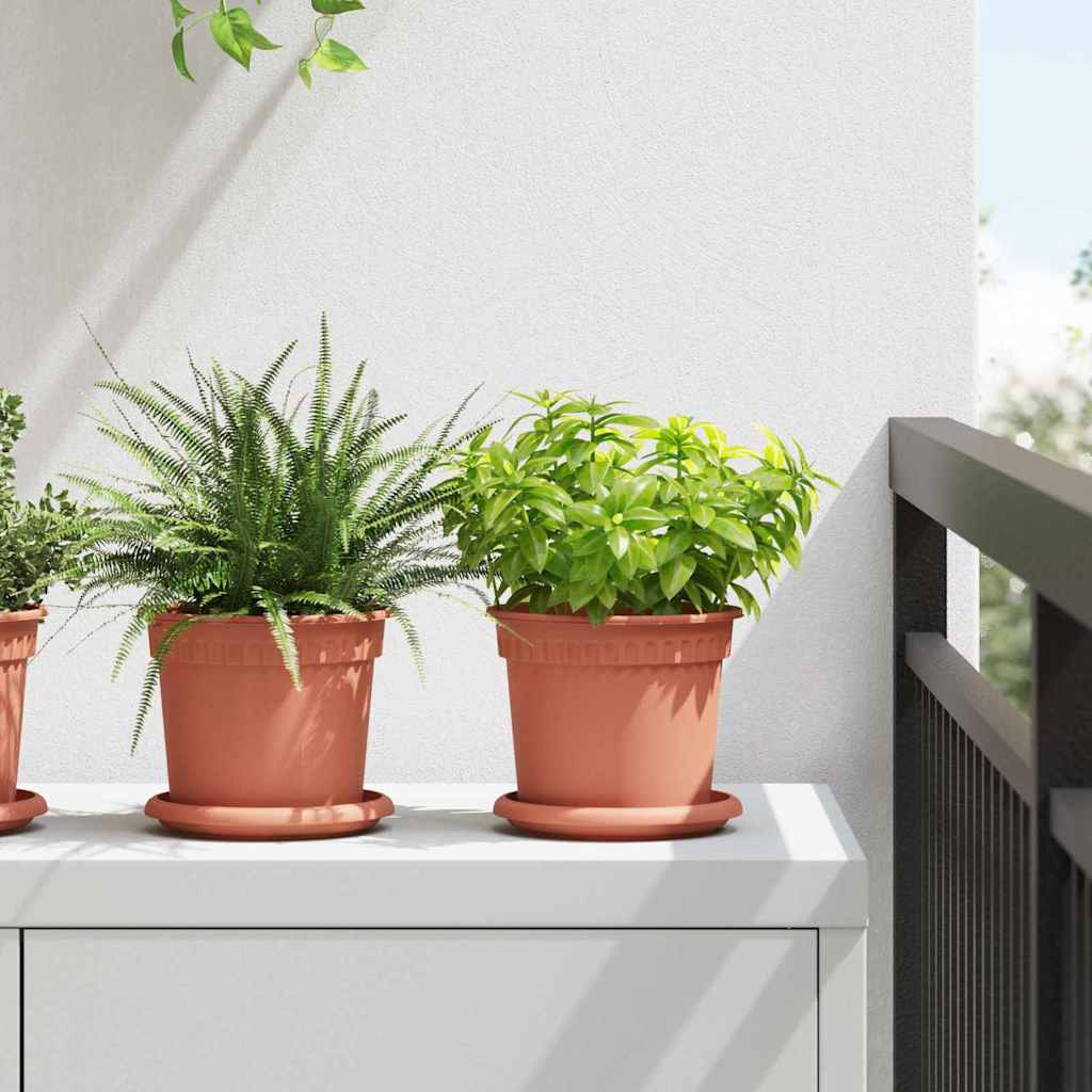 Pyöreä kukkatarjotin 6 pcs Tiilenpunainen Ø 14 x 2 cm Muovi