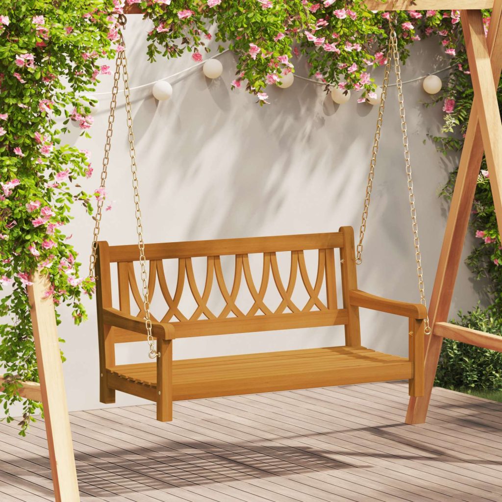 Puutarhakeinu Luonnollinen 110 x 56 x 58 cm Tiheä akasiapuu