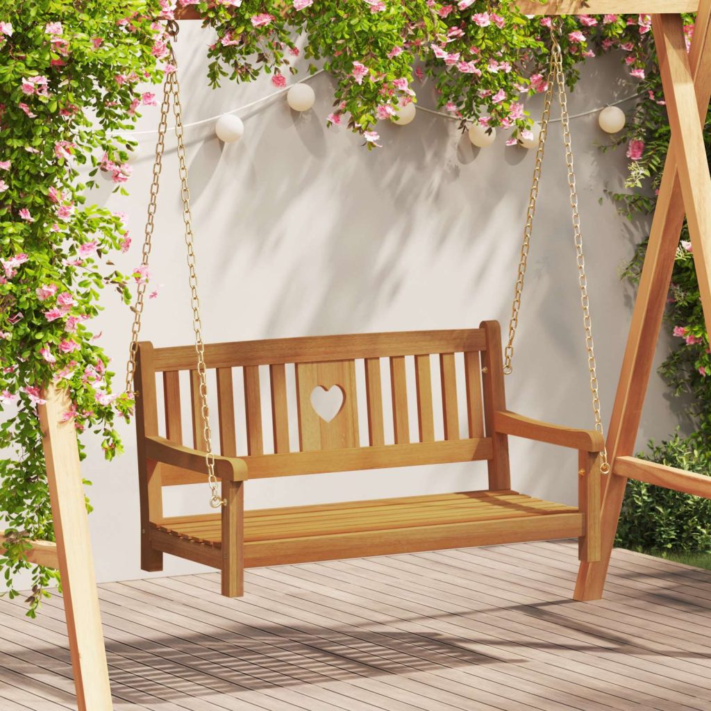 Puutarhakeinu Luonnollinen 110 x 56 x 58 cm Tiheä akasiapuu