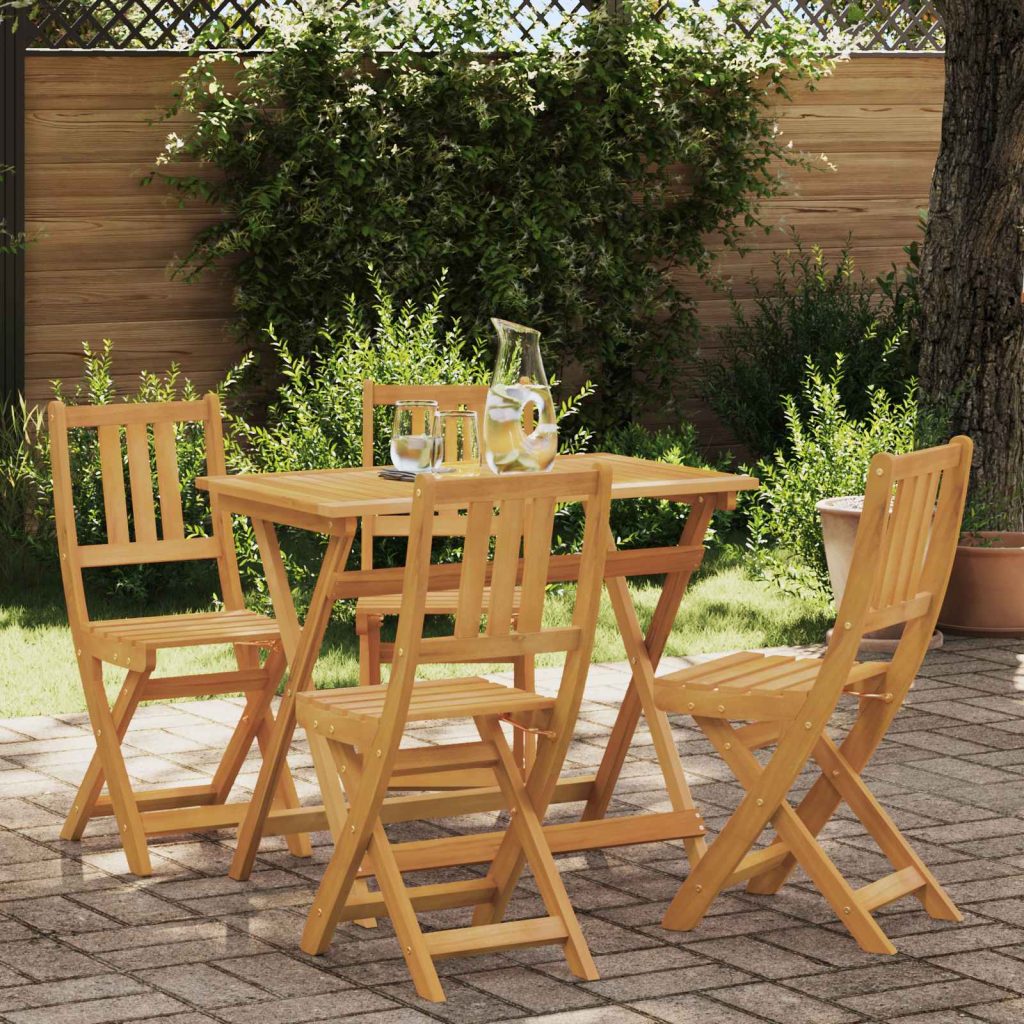 Ulko Bistro Tuolit tyynyllä 4 pcs Luonnollinen 40 x 42 x 85 cm