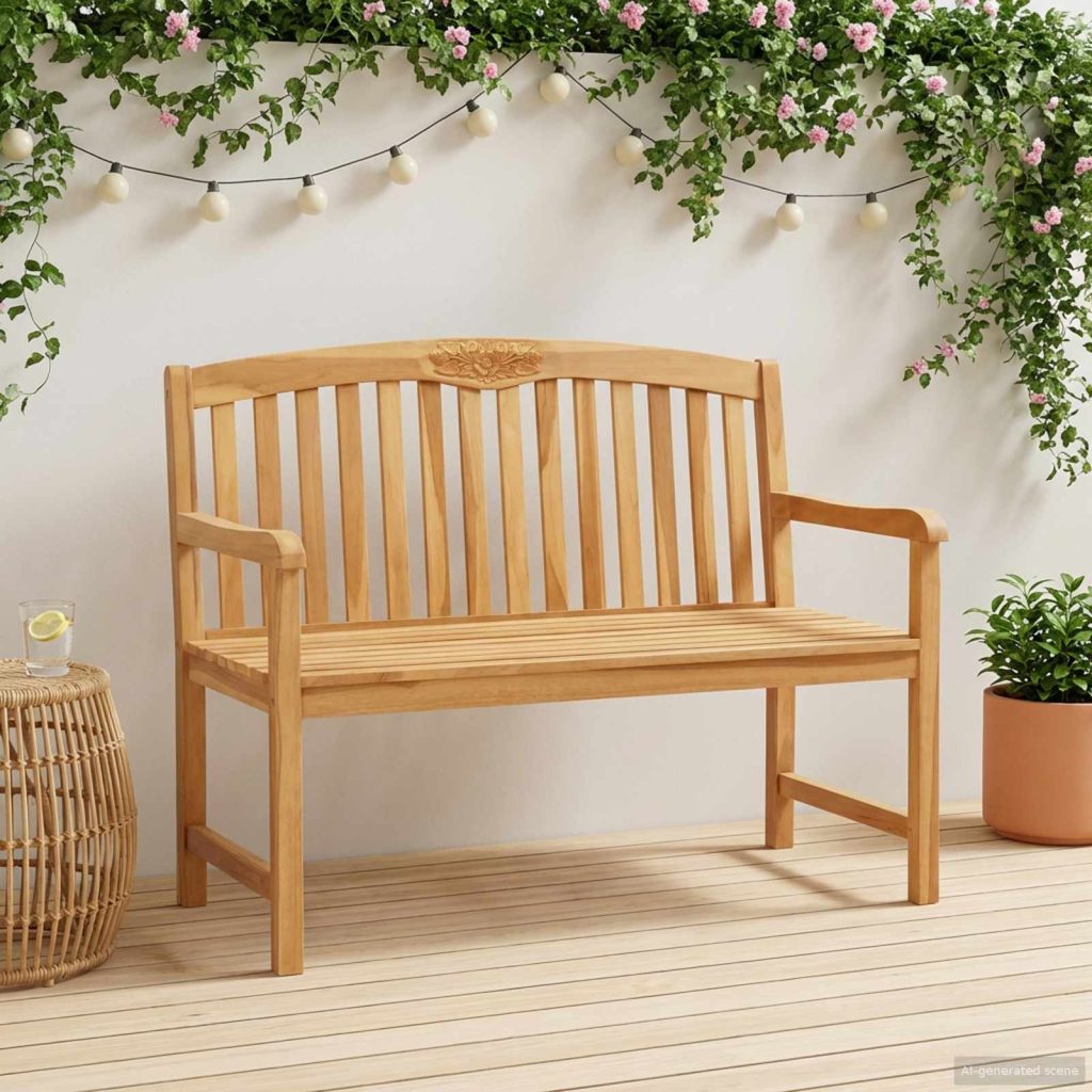 Käsintehty Ruusupenkki Luonnollinen 114 x 60,5 x 95 cm