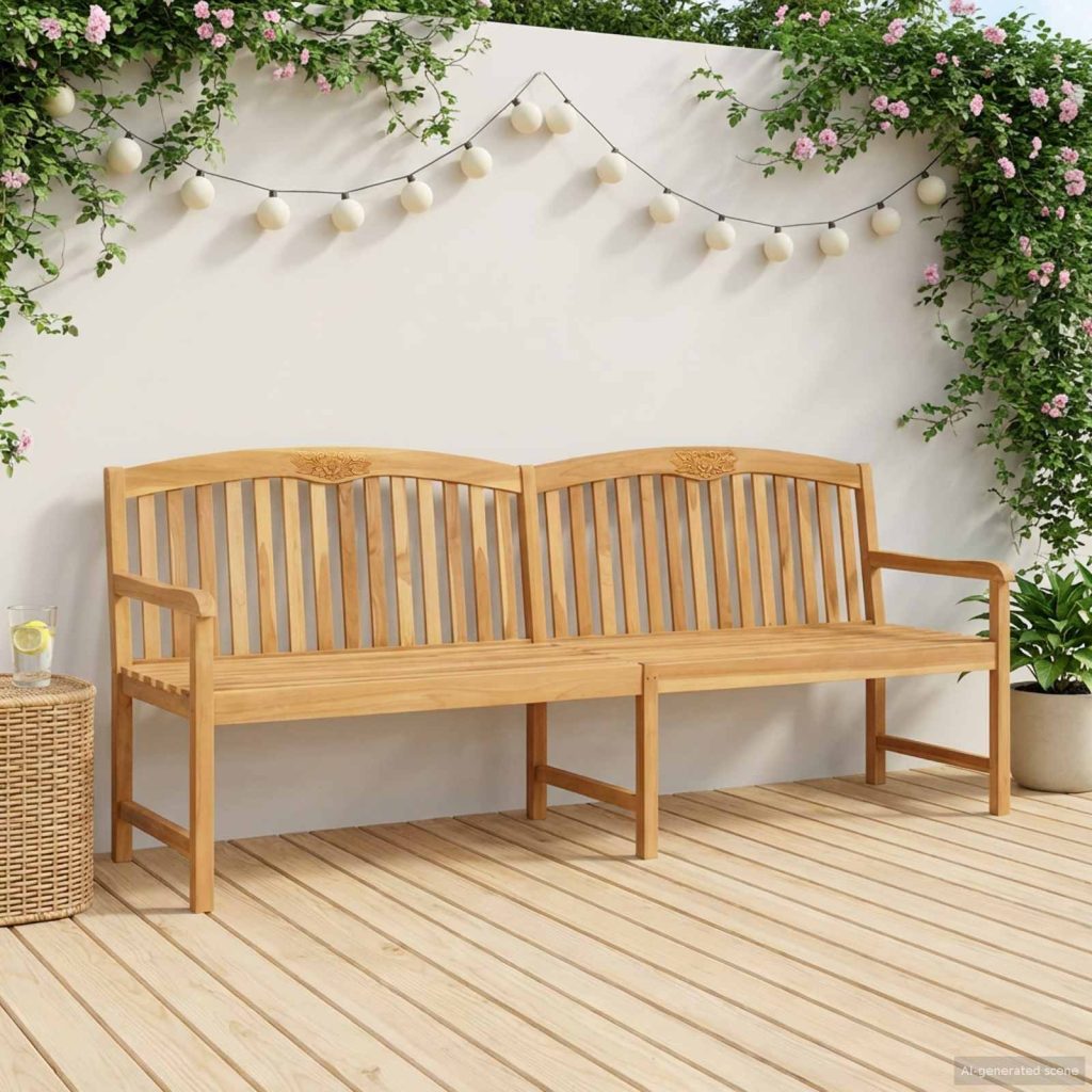 Käsintehty Ruusupenkki Luonnollinen 228 x 60 x 90 cm Tiikkipuu