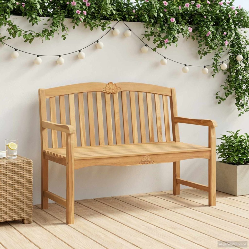 Käsintehty Ruusupenkki Luonnollinen 114 x 60 x 95 cm Tiikkipuu