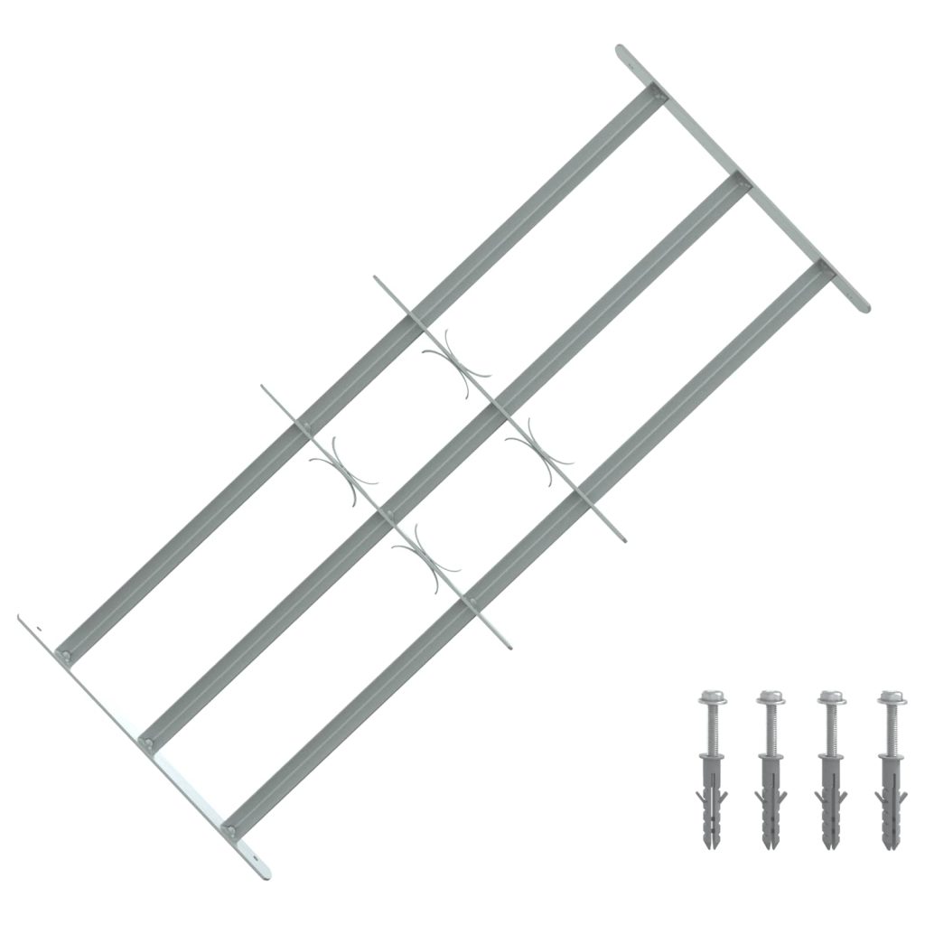 Ikkunoiden turvaverkko 3 ristikkopalkilla 3 pcs 630-1140 mm