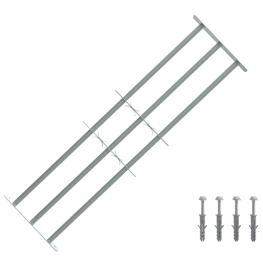 Ikkunoiden turvaverkko 3 ristikkopalkilla 3 pcs 930-1740 mm