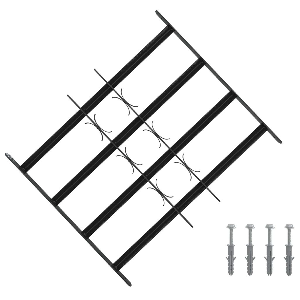 Turvaverkko ikkunoille, jossa on 4 poikkipalkkia 3 pcs 43-74 cm