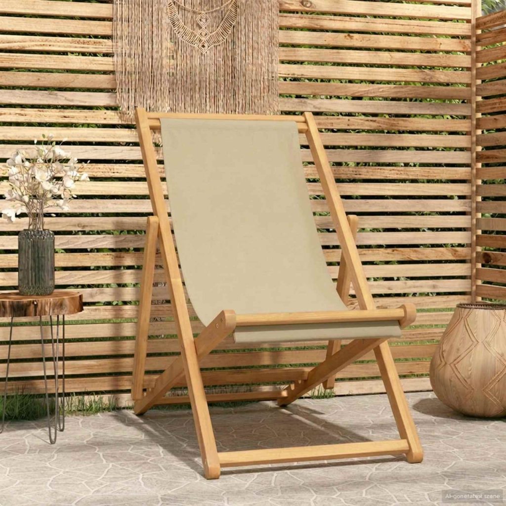 Rantatuoli Beige Tiikkipuu