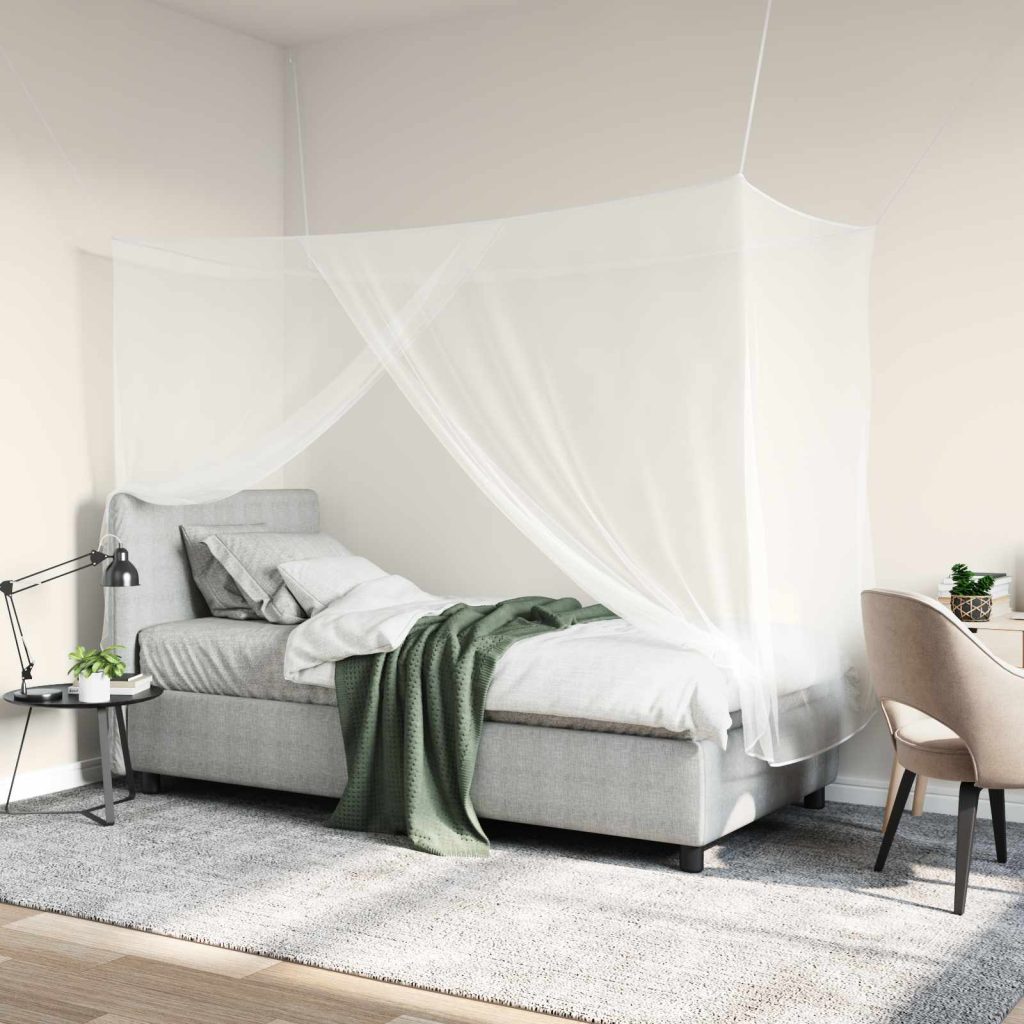 Hyönteissuoja sängylle 156 verkko 3 pcs valkoinen Polyesteri