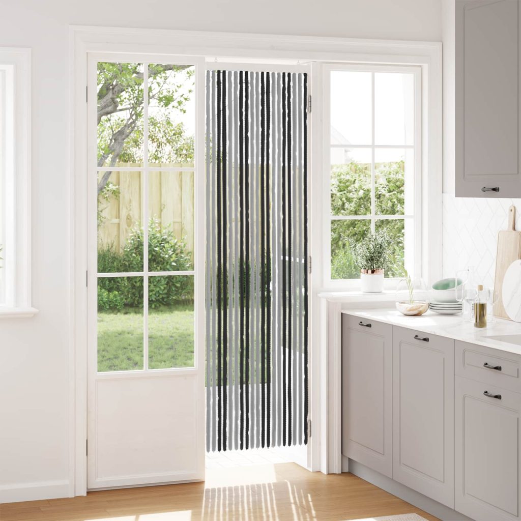 Hyönteiskangas Chenille Harmaa ja musta 56 x 200 cm 100% PP