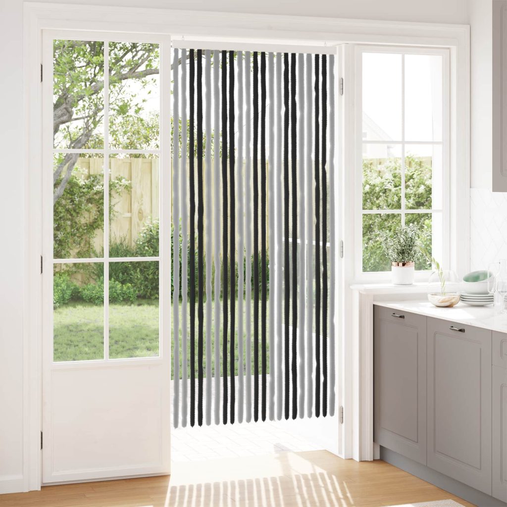 Hyönteiskangas Chenille Harmaa ja musta 90 x 200 cm 100% PP