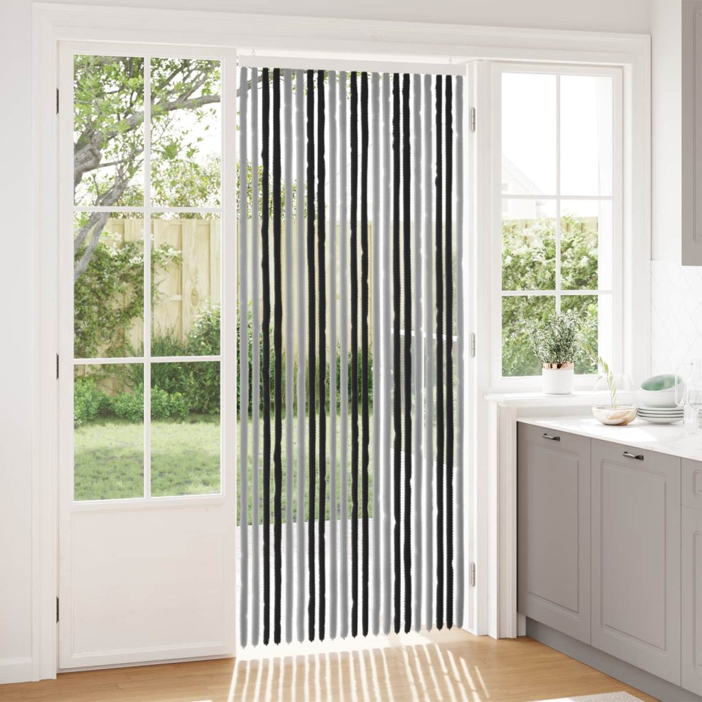 Hyönteiskangas Chenille Harmaa ja musta 90 x 220 cm 100% PP