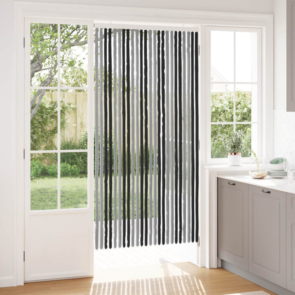 Hyönteiskangas Chenille Harmaa ja musta 100 x 200 cm 100% PP
