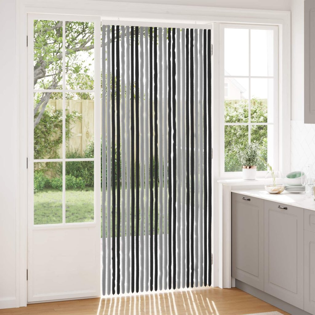 Hyönteiskangas Chenille Harmaa ja musta 100 x 230 cm 100% PP