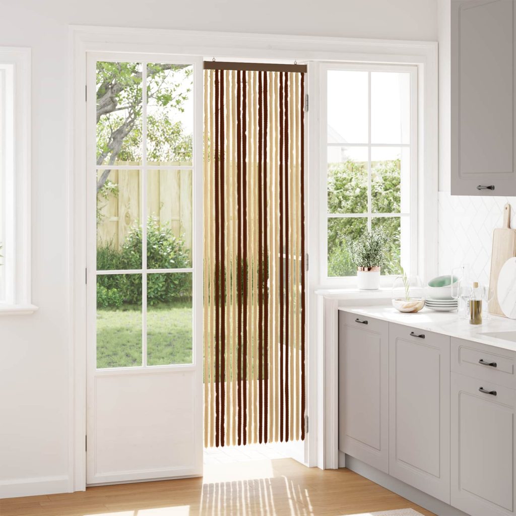 Hyönteiskangas Chenille Ruskea ja beige 56 x 200 cm 100% PP