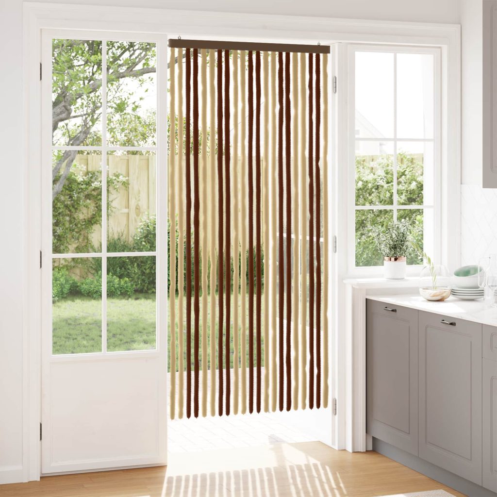 Hyönteiskangas Chenille Ruskea ja beige 90 x 200 cm 100% PP