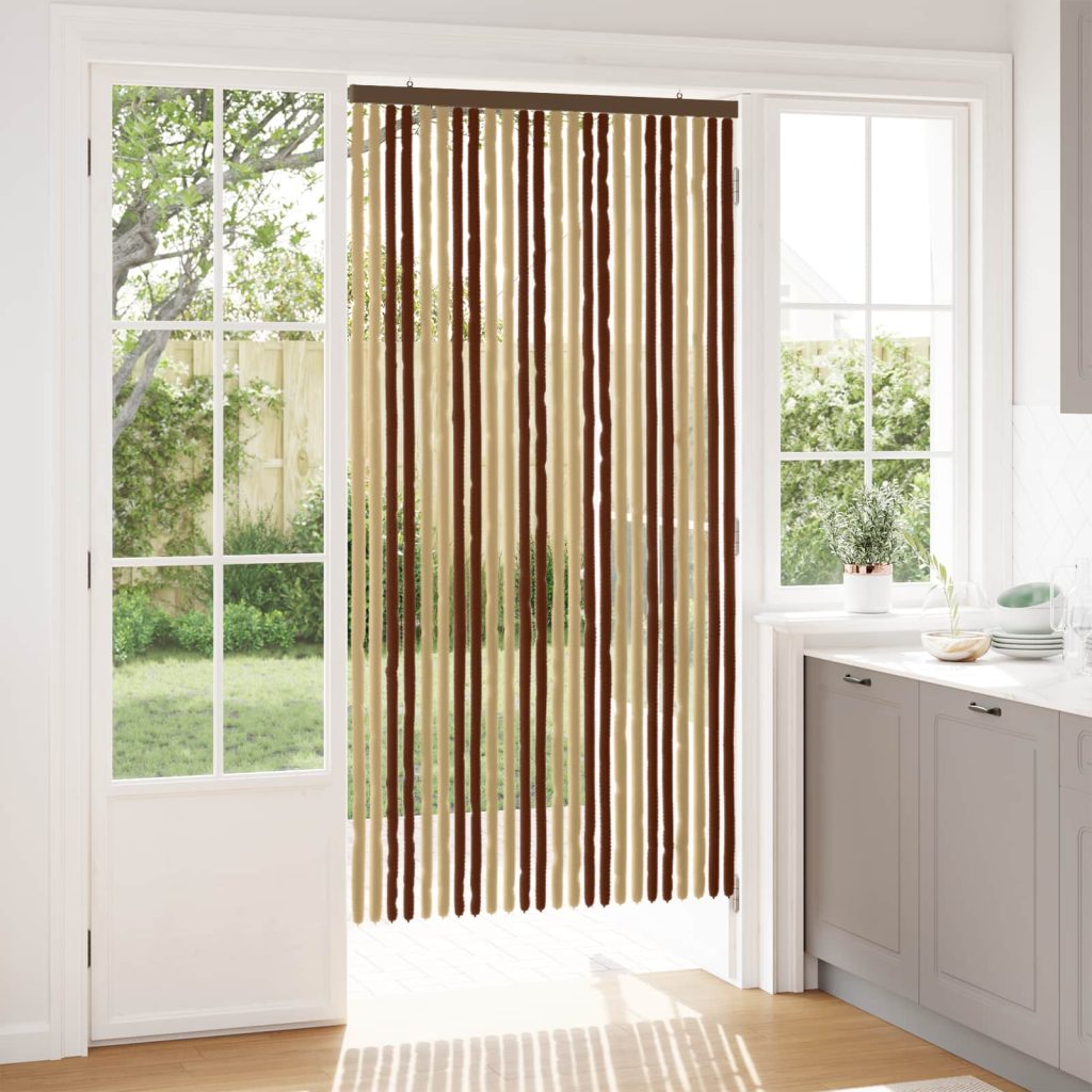 Hyönteiskangas Chenille Ruskea ja beige 100 x 200 cm 100% PP