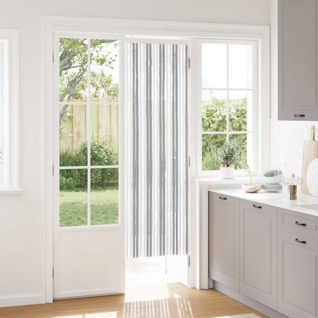 Hyönteiskangas Chenille Harmaa ja valkoinen 56 x 185 cm 100% PP