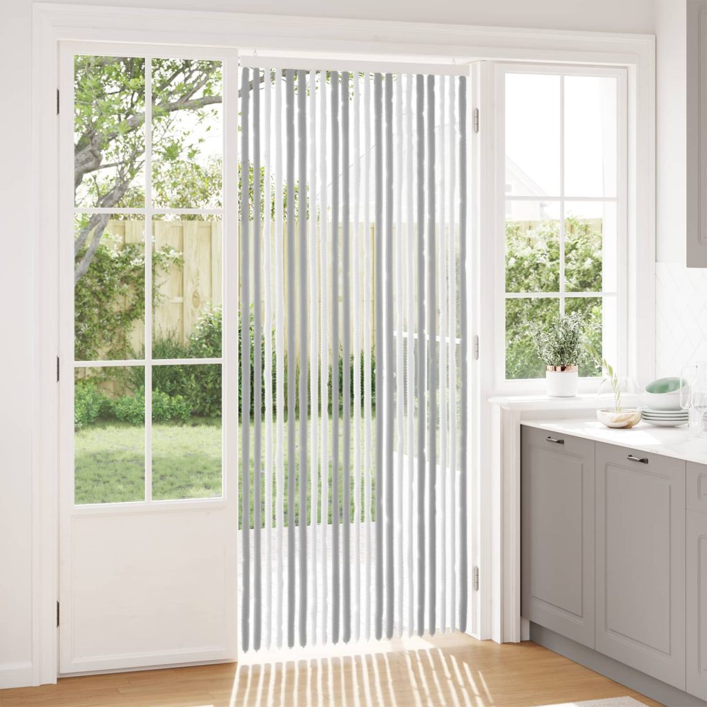 Hyönteiskangas Chenille Harmaa ja valkoinen 90 x 220 cm 100% PP