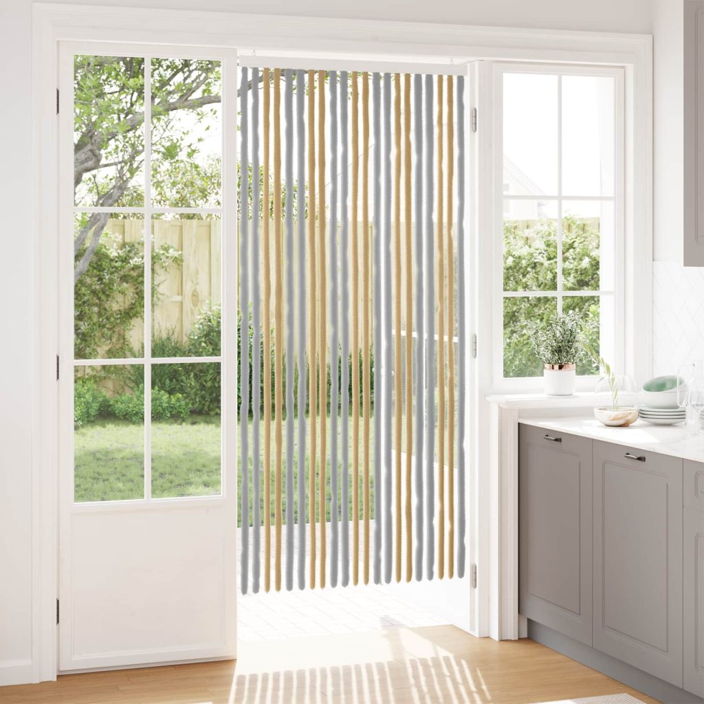 Hyönteiskangas Chenille Harmaa ja beige 90 x 200 cm 100% PP
