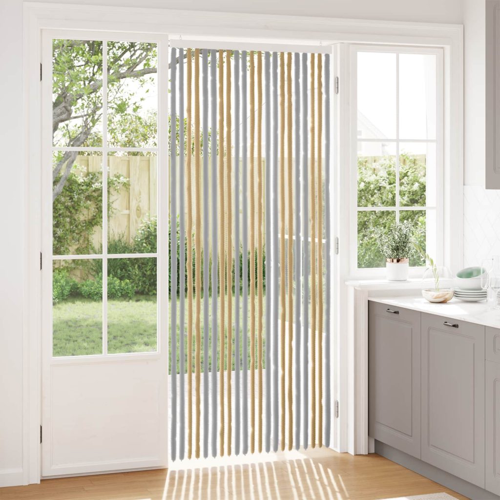 Hyönteiskangas Chenille Harmaa ja beige 90 x 220 cm 100% PP